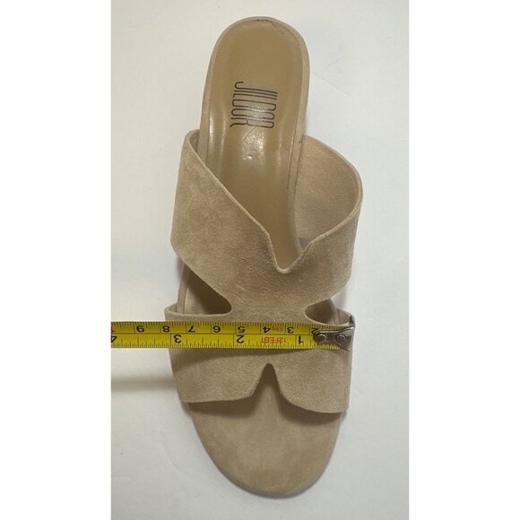 Jildor Beige Suede Women’s Sandals Cork Heel elegant Design Womens sandals Sz 7 - Picture 8 of 10